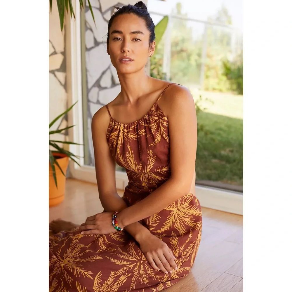 AnthropologieāFlounced Cut-Out Maxi Dress - Picture 2 of 6